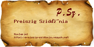 Preiszig Szidónia névjegykártya